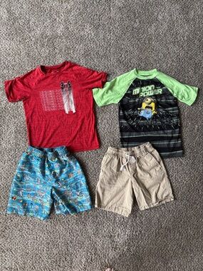 Summer Lot Boy Shorts Tees Swim Trunks Under Armour Minion Sz 6/7 Small